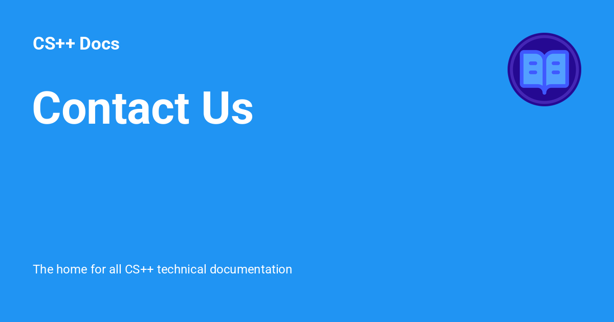 Contact Us - CS++ Docs